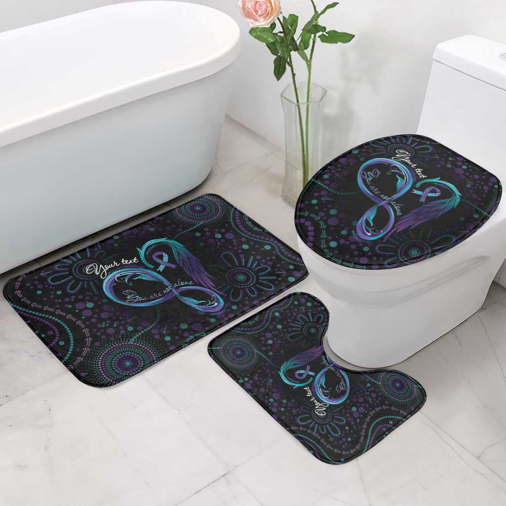 Personalized Australia Indigenous Infinity Heart Bathroom Set Purple Teal Ribbon You Are Not Alone - Aussie Hoodie
