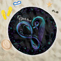 Personalized Australia Indigenous Infinity Heart Beach Blanket Purple Teal Ribbon You Are Not Alone - Aussie Hoodie