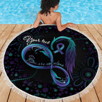 Personalized Australia Indigenous Infinity Heart Beach Blanket Purple Teal Ribbon You Are Not Alone - Aussie Hoodie