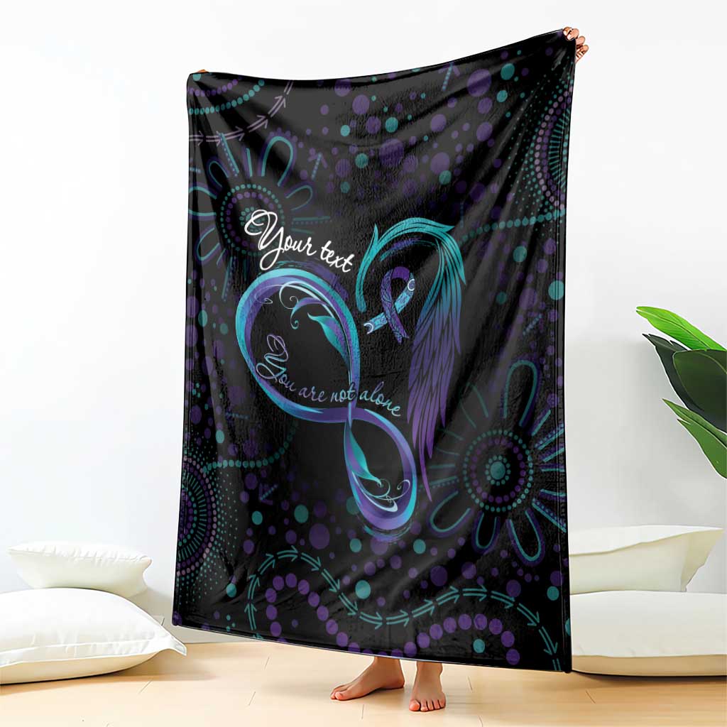 Personalized Australia Indigenous Infinity Heart Blanket Purple Teal Ribbon You Are Not Alone - Aussie Hoodie