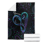 Personalized Australia Indigenous Infinity Heart Blanket Purple Teal Ribbon You Are Not Alone - Aussie Hoodie