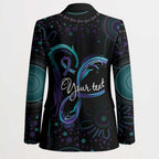 Personalized Australia Indigenous Infinity Heart Blazer Purple Teal Ribbon You Are Not Alone - Aussie Hoodie