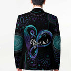 Personalized Australia Indigenous Infinity Heart Blazer Purple Teal Ribbon You Are Not Alone - Aussie Hoodie