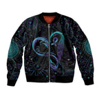 Personalized Australia Indigenous Infinity Heart Bomber Jacket Purple Teal Ribbon You Are Not Alone - Aussie Hoodie