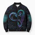 Personalized Australia Indigenous Infinity Heart Bomber Puffer Jacket Purple Teal Ribbon You Are Not Alone - Aussie Hoodie