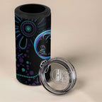 Personalized Australia Indigenous Infinity Heart 4 in 1 Can Cooler Tumbler Purple Teal Ribbon You Are Not Alone - Aussie Hoodie