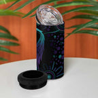 Personalized Australia Indigenous Infinity Heart 4 in 1 Can Cooler Tumbler Purple Teal Ribbon You Are Not Alone - Aussie Hoodie