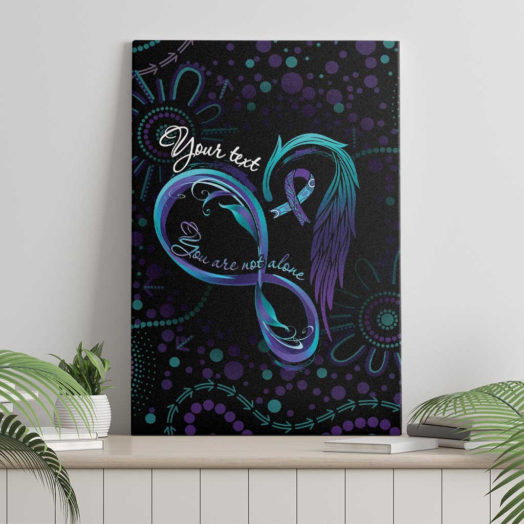Personalized Australia Indigenous Infinity Heart Canvas Wall Art Purple Teal Ribbon You Are Not Alone - Aussie Hoodie