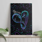 Personalized Australia Indigenous Infinity Heart Canvas Wall Art Purple Teal Ribbon You Are Not Alone - Aussie Hoodie