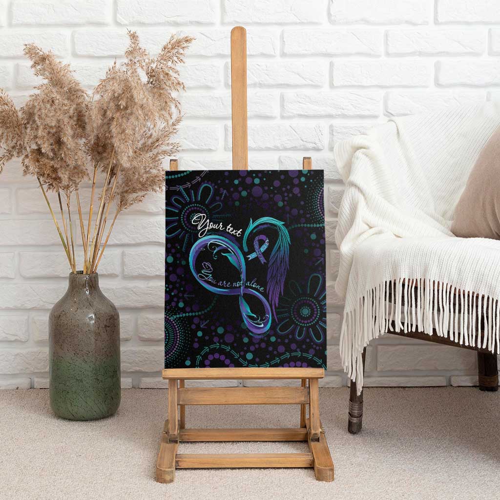 Personalized Australia Indigenous Infinity Heart Canvas Wall Art Purple Teal Ribbon You Are Not Alone - Aussie Hoodie