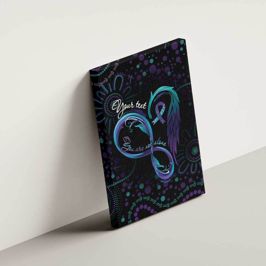 Personalized Australia Indigenous Infinity Heart Canvas Wall Art Purple Teal Ribbon You Are Not Alone - Aussie Hoodie