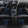 Personalized Australia Indigenous Infinity Heart Car Mats Purple Teal Ribbon You Are Not Alone - Aussie Hoodie