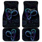 Personalized Australia Indigenous Infinity Heart Car Mats Purple Teal Ribbon You Are Not Alone - Aussie Hoodie