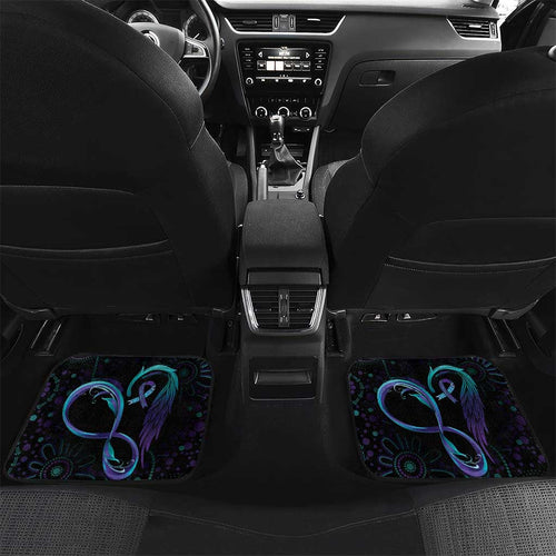 Personalized Australia Indigenous Infinity Heart Car Mats Purple Teal Ribbon You Are Not Alone - Aussie Hoodie