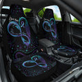 Personalized Australia Indigenous Infinity Heart Car Seat Cover Purple Teal Ribbon You Are Not Alone - Aussie Hoodie
