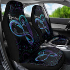 Personalized Australia Indigenous Infinity Heart Car Seat Cover Purple Teal Ribbon You Are Not Alone - Aussie Hoodie