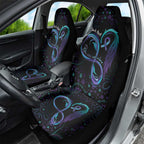 Personalized Australia Indigenous Infinity Heart Car Seat Cover Purple Teal Ribbon You Are Not Alone - Aussie Hoodie