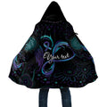 Personalized Australia Indigenous Infinity Heart Cloak Purple Teal Ribbon You Are Not Alone - Aussie Hoodie