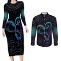 Personalized Australia Indigenous Infinity Heart Couples Matching Long Sleeve Bodycon Dress and Long Sleeve Button Shirt Purple Teal Ribbon You Are Not Alone - Aussie Hoodie