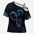 Personalized Australia Indigenous Infinity Heart Cross Shoulder Shirt Purple Teal Ribbon You Are Not Alone - Aussie Hoodie
