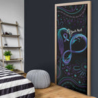 Personalized Australia Indigenous Infinity Heart Door Cover Purple Teal Ribbon You Are Not Alone - Aussie Hoodie
