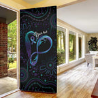 Personalized Australia Indigenous Infinity Heart Door Cover Purple Teal Ribbon You Are Not Alone - Aussie Hoodie
