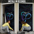 Personalized Australia Indigenous Infinity Heart Door Cover Purple Teal Ribbon You Are Not Alone - Aussie Hoodie