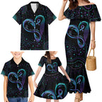 Personalized Australia Indigenous Infinity Heart Family Matching Mermaid Dress and Hawaiian Shirt Purple Teal Ribbon You Are Not Alone - Aussie Hoodie