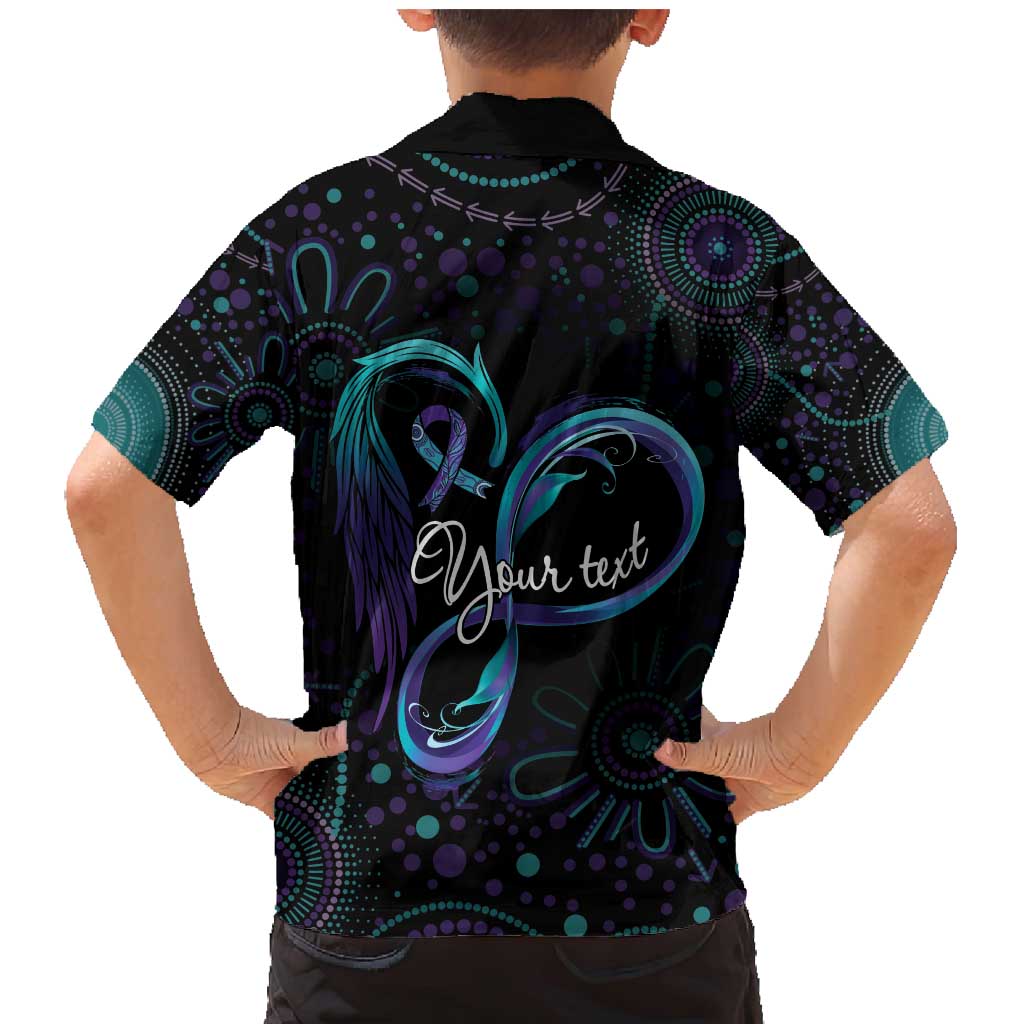 Personalized Australia Indigenous Infinity Heart Family Matching Mermaid Dress and Hawaiian Shirt Purple Teal Ribbon You Are Not Alone - Aussie Hoodie
