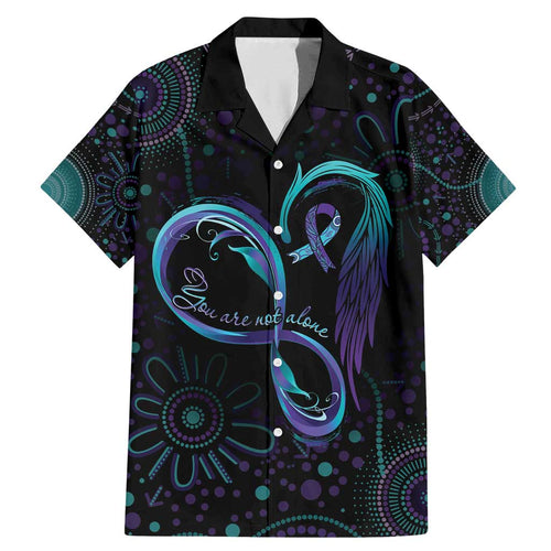 Personalized Australia Indigenous Infinity Heart Family Matching Mermaid Dress and Hawaiian Shirt Purple Teal Ribbon You Are Not Alone - Aussie Hoodie