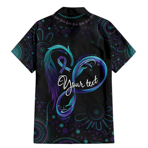 Personalized Australia Indigenous Infinity Heart Family Matching Mermaid Dress and Hawaiian Shirt Purple Teal Ribbon You Are Not Alone - Aussie Hoodie