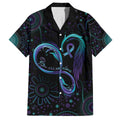 Personalized Australia Indigenous Infinity Heart Family Matching Off The Shoulder Long Sleeve Dress and Hawaiian Shirt Purple Teal Ribbon You Are Not Alone - Aussie Hoodie