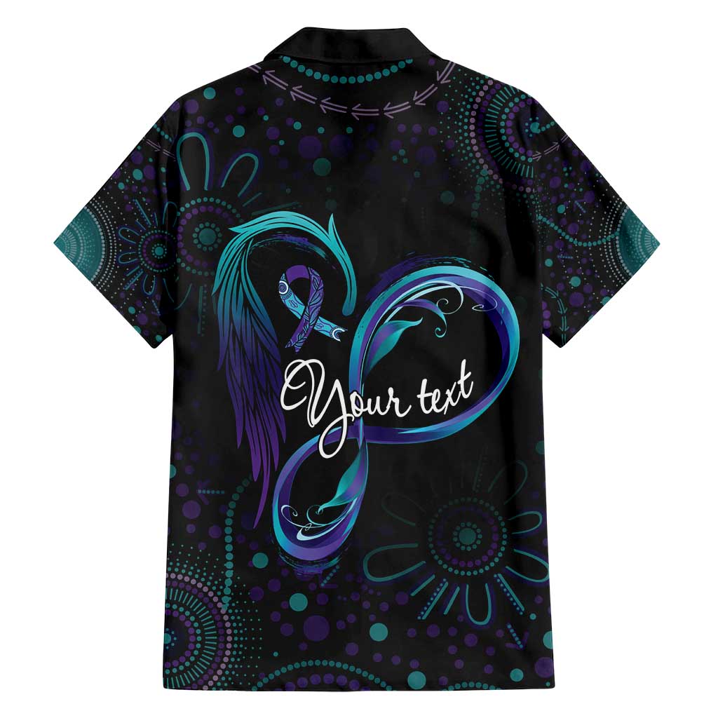Personalized Australia Indigenous Infinity Heart Family Matching Off Shoulder Maxi Dress and Hawaiian Shirt Purple Teal Ribbon You Are Not Alone - Aussie Hoodie
