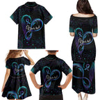 Personalized Australia Indigenous Infinity Heart Family Matching Puletasi and Hawaiian Shirt Purple Teal Ribbon You Are Not Alone - Aussie Hoodie