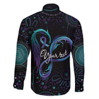 Personalized Australia Indigenous Infinity Heart Family Matching Puletasi and Hawaiian Shirt Purple Teal Ribbon You Are Not Alone - Aussie Hoodie