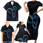 Personalized Australia Indigenous Infinity Heart Family Matching Short Sleeve Bodycon Dress and Hawaiian Shirt Purple Teal Ribbon You Are Not Alone - Aussie Hoodie