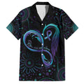 Personalized Australia Indigenous Infinity Heart Family Matching Short Sleeve Bodycon Dress and Hawaiian Shirt Purple Teal Ribbon You Are Not Alone - Aussie Hoodie