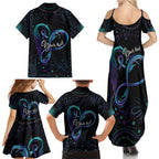 Personalized Australia Indigenous Infinity Heart Family Matching Summer Maxi Dress and Hawaiian Shirt Purple Teal Ribbon You Are Not Alone - Aussie Hoodie