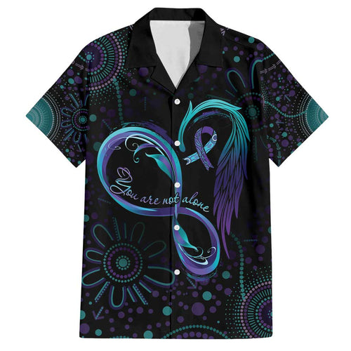 Personalized Australia Indigenous Infinity Heart Family Matching Summer Maxi Dress and Hawaiian Shirt Purple Teal Ribbon You Are Not Alone - Aussie Hoodie