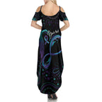 Personalized Australia Indigenous Infinity Heart Family Matching Summer Maxi Dress and Hawaiian Shirt Purple Teal Ribbon You Are Not Alone - Aussie Hoodie