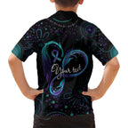 Personalized Australia Indigenous Infinity Heart Family Matching Tank Maxi Dress and Hawaiian Shirt Purple Teal Ribbon You Are Not Alone - Aussie Hoodie