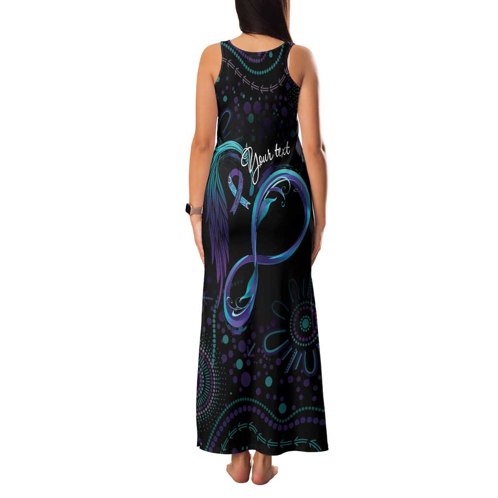 Personalized Australia Indigenous Infinity Heart Family Matching Tank Maxi Dress and Hawaiian Shirt Purple Teal Ribbon You Are Not Alone - Aussie Hoodie