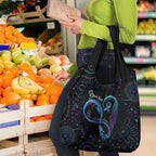 Personalized Australia Indigenous Infinity Heart Grocery Bag Purple Teal Ribbon You Are Not Alone - Aussie Hoodie