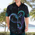 Personalized Australia Indigenous Infinity Heart Hawaiian Shirt Purple Teal Ribbon You Are Not Alone - Aussie Hoodie