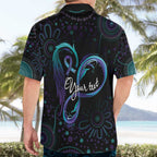 Personalized Australia Indigenous Infinity Heart Hawaiian Shirt Purple Teal Ribbon You Are Not Alone - Aussie Hoodie