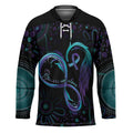 Personalized Australia Indigenous Infinity Heart Hockey Jersey Purple Teal Ribbon You Are Not Alone - Aussie Hoodie