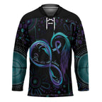 Personalized Australia Indigenous Infinity Heart Hockey Jersey Purple Teal Ribbon You Are Not Alone - Aussie Hoodie