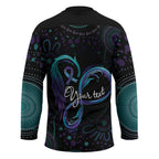 Personalized Australia Indigenous Infinity Heart Hockey Jersey Purple Teal Ribbon You Are Not Alone - Aussie Hoodie