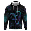 Personalized Australia Indigenous Infinity Heart Hoodie Purple Teal Ribbon You Are Not Alone - Aussie Hoodie