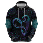 Personalized Australia Indigenous Infinity Heart Hoodie Purple Teal Ribbon You Are Not Alone - Aussie Hoodie